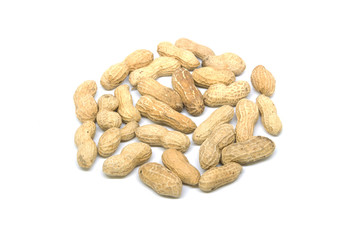 Close-up peanut isolated on white
