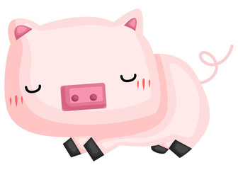 a vector of a cute and adorable pig
