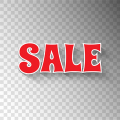 Word SALE isolated on transparent background. For banner template design.