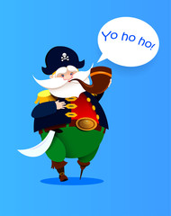 Naklejka premium cartoon one-legged character pirate. Vector