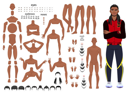 Characters Set For Animation. Parts Of Body