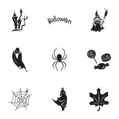 Halloween time icon set. Simple set of 9 halloween time vector icons for web design isolated on white background