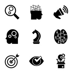 Gear mind icon set. Simple set of 9 gear mind vector icons for web design isolated on white background