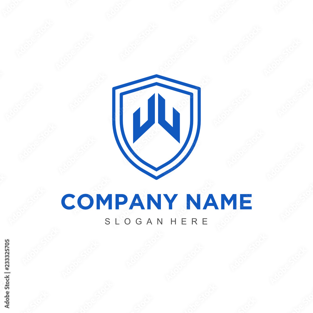 Poster w initial logo template vector