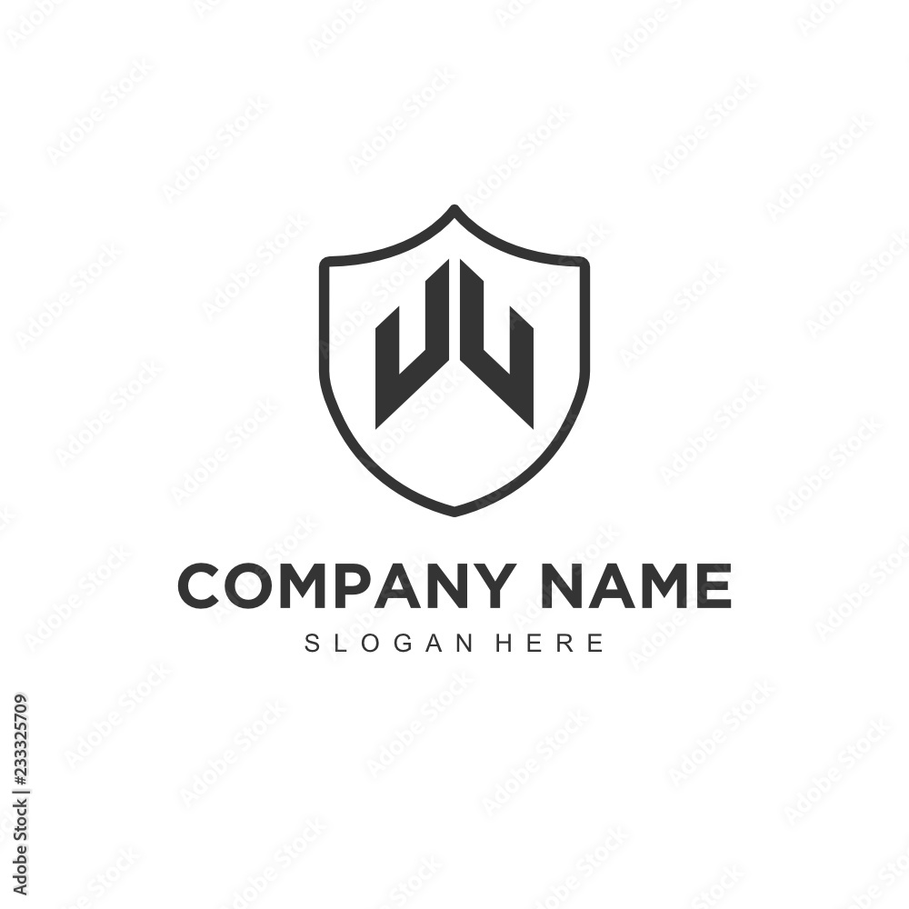 Poster w initial logo template vector