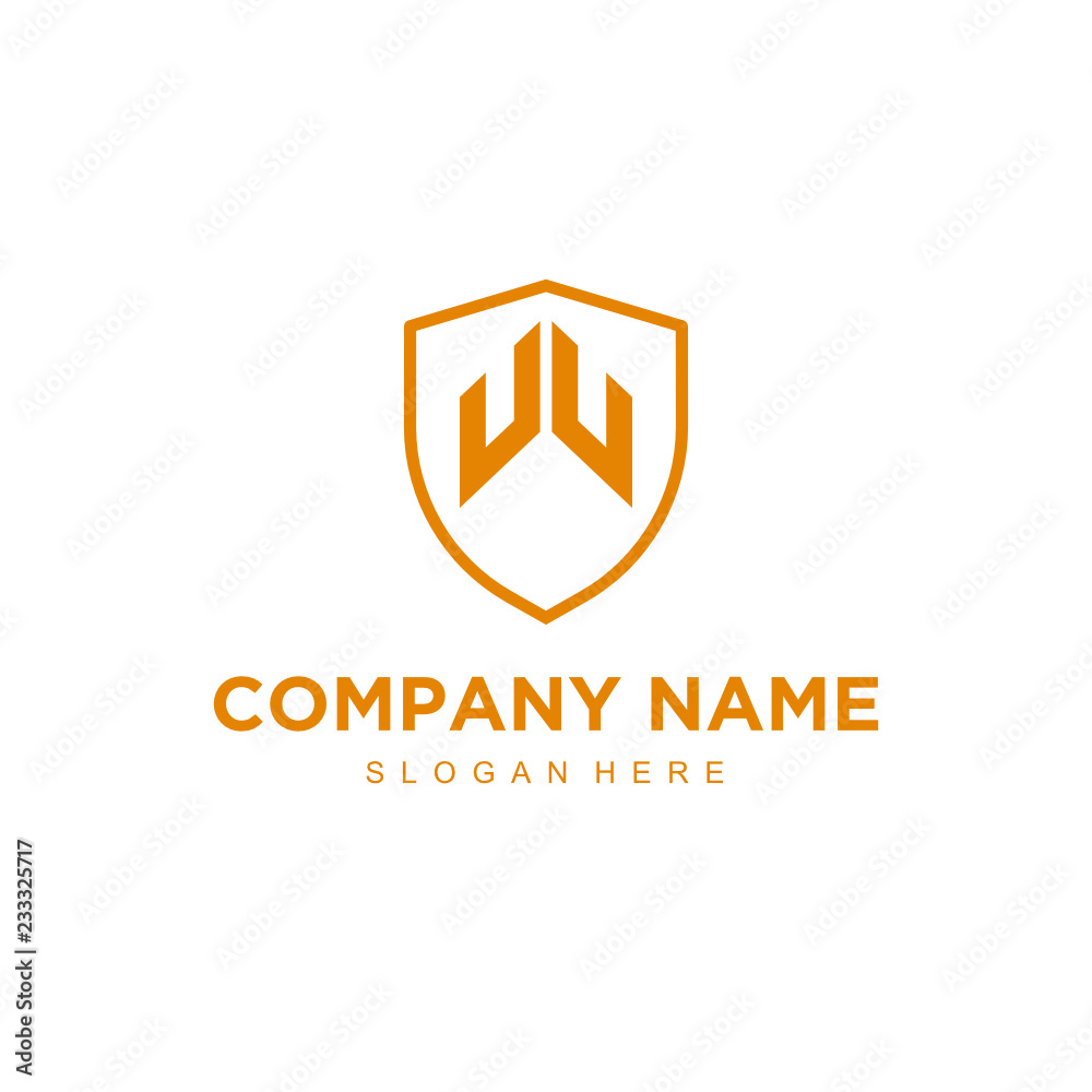 Poster w initial logo template vector
