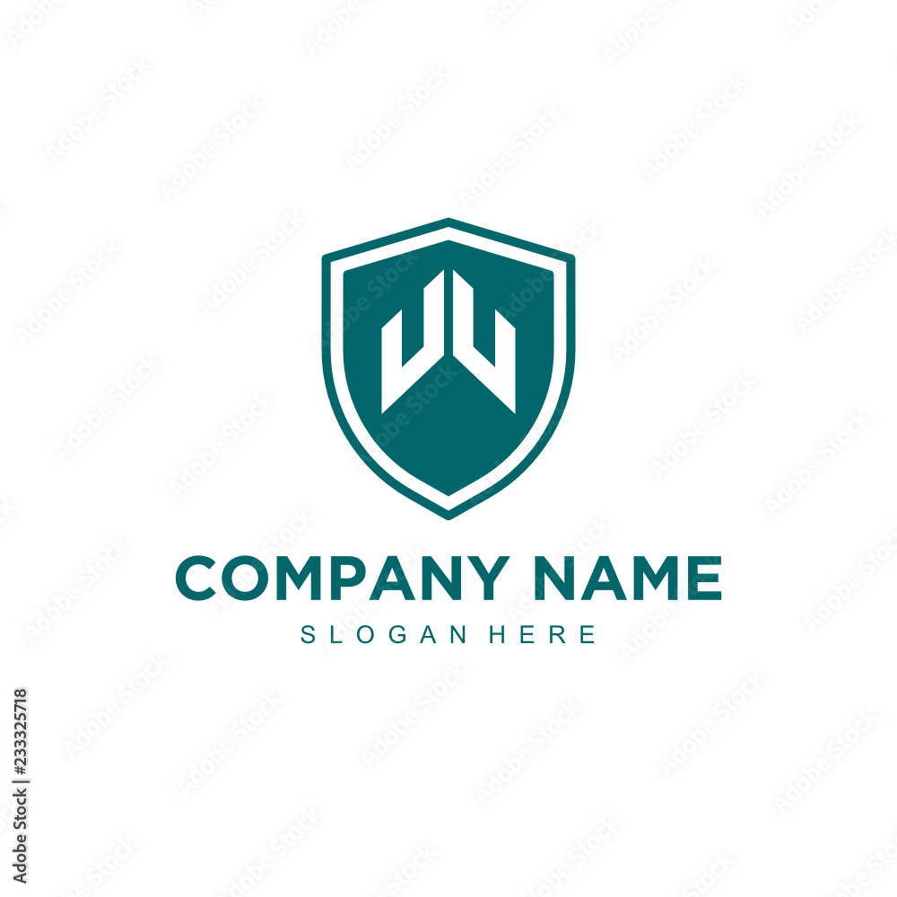 Poster w initial logo template vector