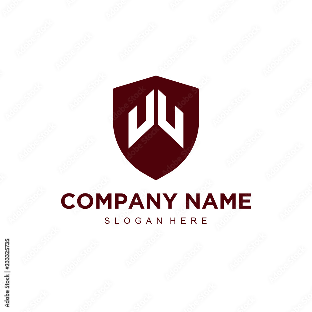 Poster w initial logo template vector