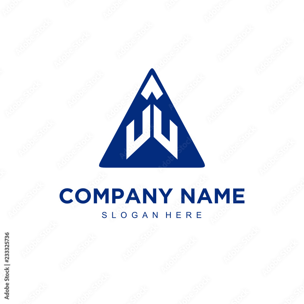 Poster w initial logo template vector