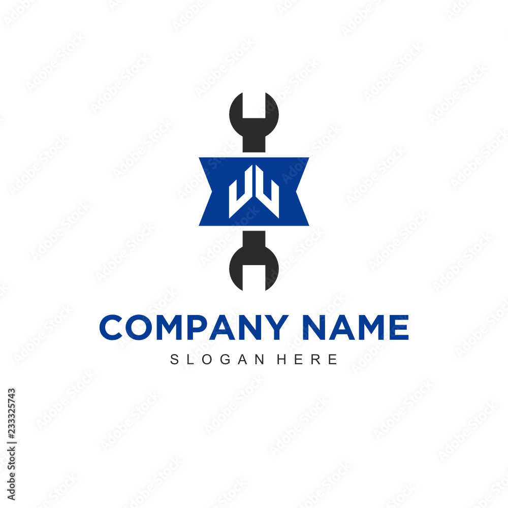 Poster w initial logo template vector