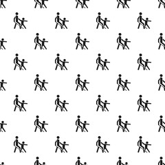 Kid guide blind man pattern seamless vector repeat for any web design