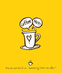 카페 포스터 / 손으로 그린 커피 그림
