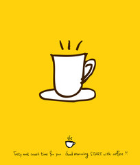 카페 포스터 / 손으로 그린 커피 그림