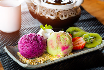 Home made ice creams.