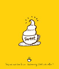 카페 포스터 / 손으로 그린 커피 그림