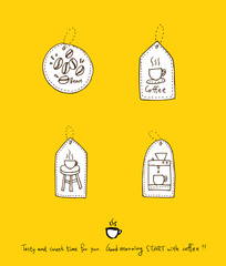 카페 포스터 / 손으로 그린 커피 그림