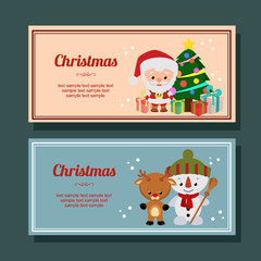 cute christmas season decoration santa claus horizontal banner