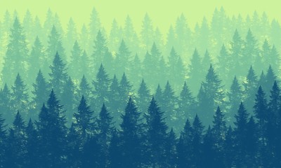abstract background with trees and snowflakes