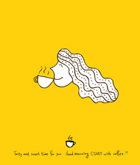 카페 포스터 / 손으로 그린 커피 그림