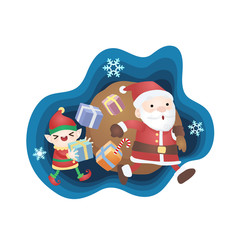 Christmas with Santa Claus and Elf