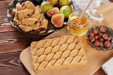 sunflower halva on the table.