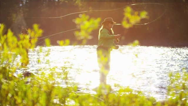 St Mary River female and male Freshwater fly fishing Canada