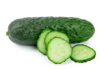 cucumber sliced isolated on white background