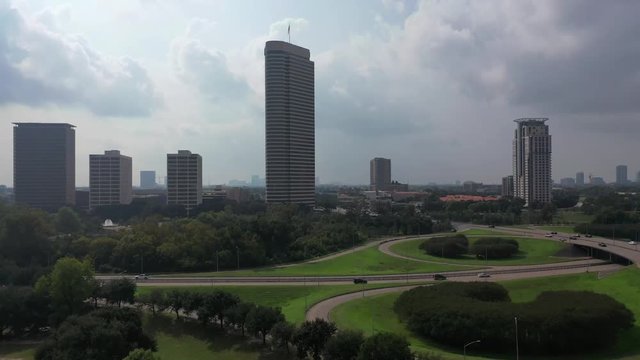 Aerial of the Architecture and Infrastructure in Houston, Texas
