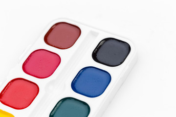 Set of watercolor paints