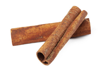 Cinnamon sticks isolated on white background