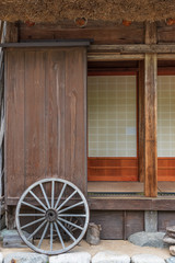 Fototapeta na wymiar Old farm house in Historic Village of Shirakawa-go in Japan