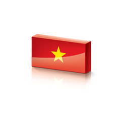 Vietnam flag, vector illustration on a white background