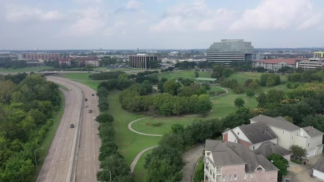 Aerial of the Architecture and Infrastructure in Houston, Texas