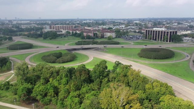 Aerial of the Architecture and Infrastructure in Houston, Texas