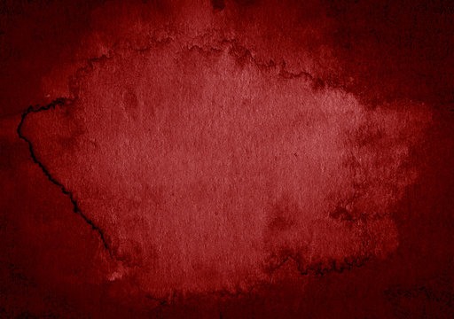 Dark red watercolor abstract background, stain, splash of paint, stain,  divorce. Alarming, blood red gradient. Vintage pattern for design and  decoration. With space for text. Stock Illustration | Adobe Stock