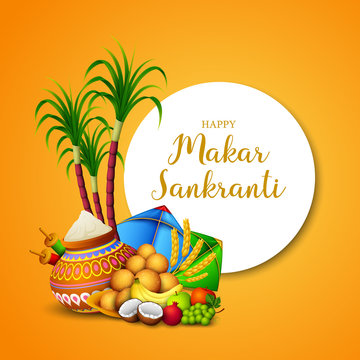 Happy Makar Sankranti greeting card