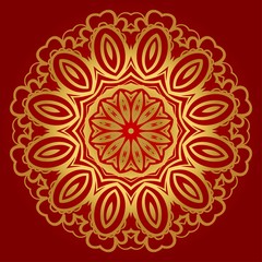 Hand-Drawn Henna Ethnic Mandala. Circle lace ornament. Vector illustration. for coloring book, greeting card, invitation, tattoo. Anti-stress therapy pattern