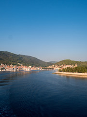Vis city from the blue sea at morning