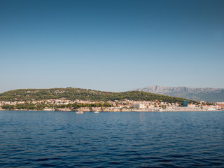 Fototapeta na wymiar West coast of city Split in Croatia at morning
