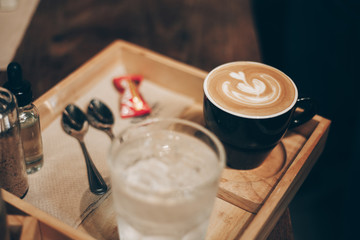 Coffee on a wooden table