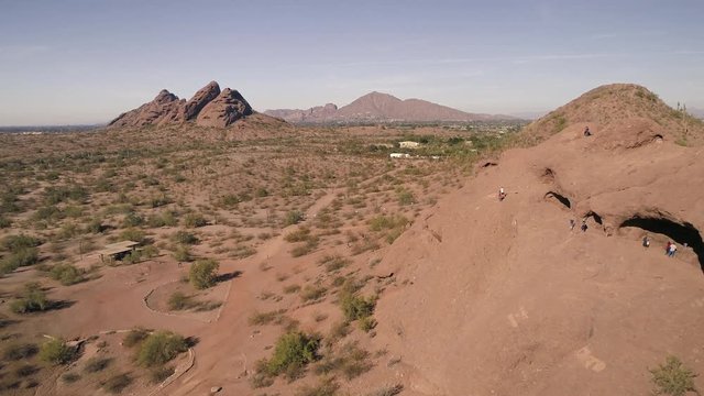 Hole in the Rock Aerial with Camelback Mountain Background