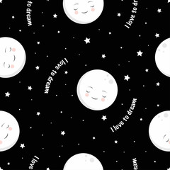 pattern with cute moon