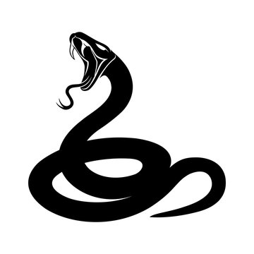 Sign of a black snake on a white background.