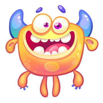 Cute funny orange monster