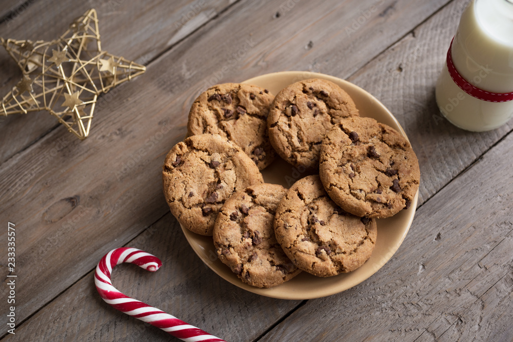 Sticker cookies and milk for santa.