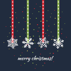 Simple Christmas card design in flat style
