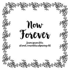 Greeting card with floral hand draw vector art