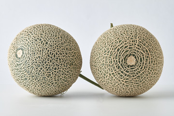 fresh melon on white background.