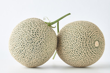 fresh melon on white background.