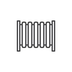 Heating radiator outline icon. linear style sign for mobile concept and web design. Home heating system simple line vector icon. Symbol, logo illustration. Pixel perfect vector graphics